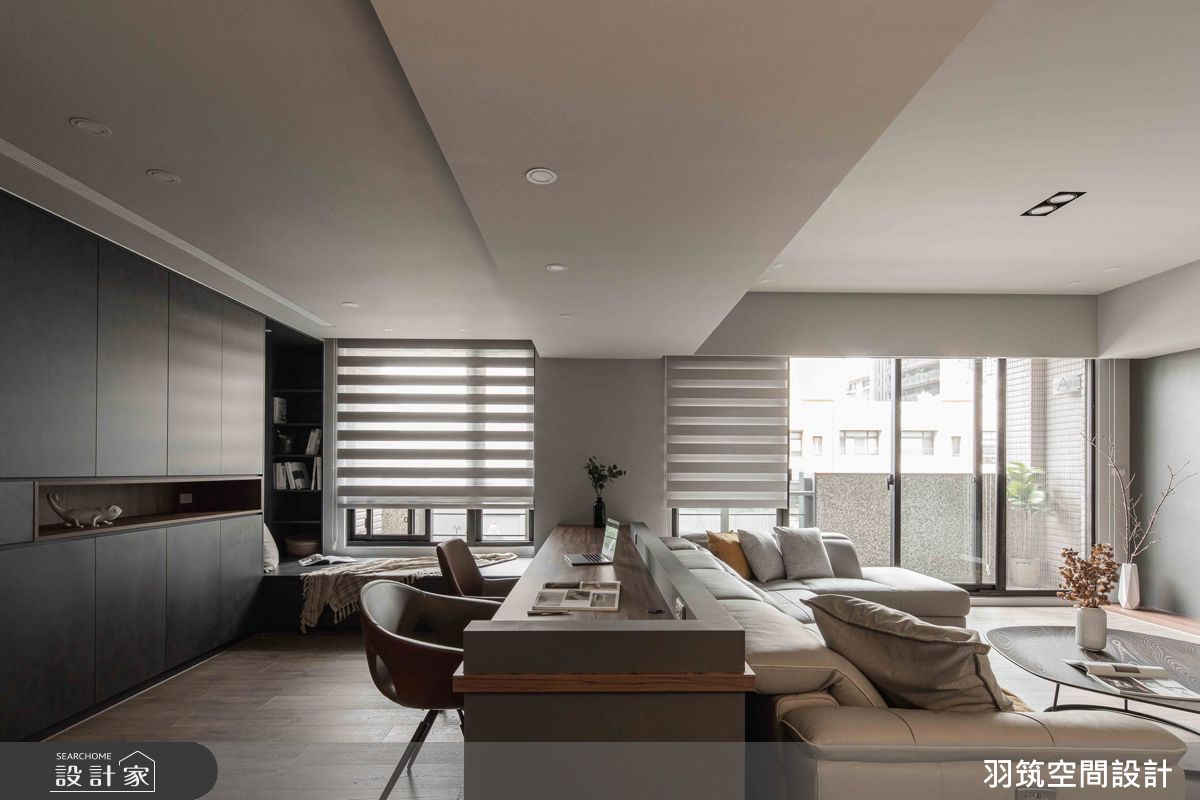 34坪中古屋(5~15年)＿現代風客廳書房臥榻陽台案例圖片＿羽筑空間設計＿羽筑_57坤山鼎峰之7