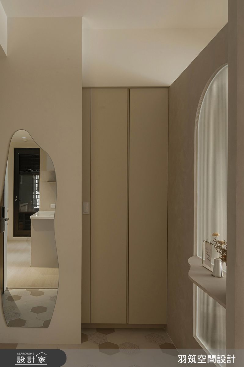 20坪新成屋(5年以下)＿奶油風玄關案例圖片＿羽筑空間設計＿羽筑_63竹風樹海-奶油之2