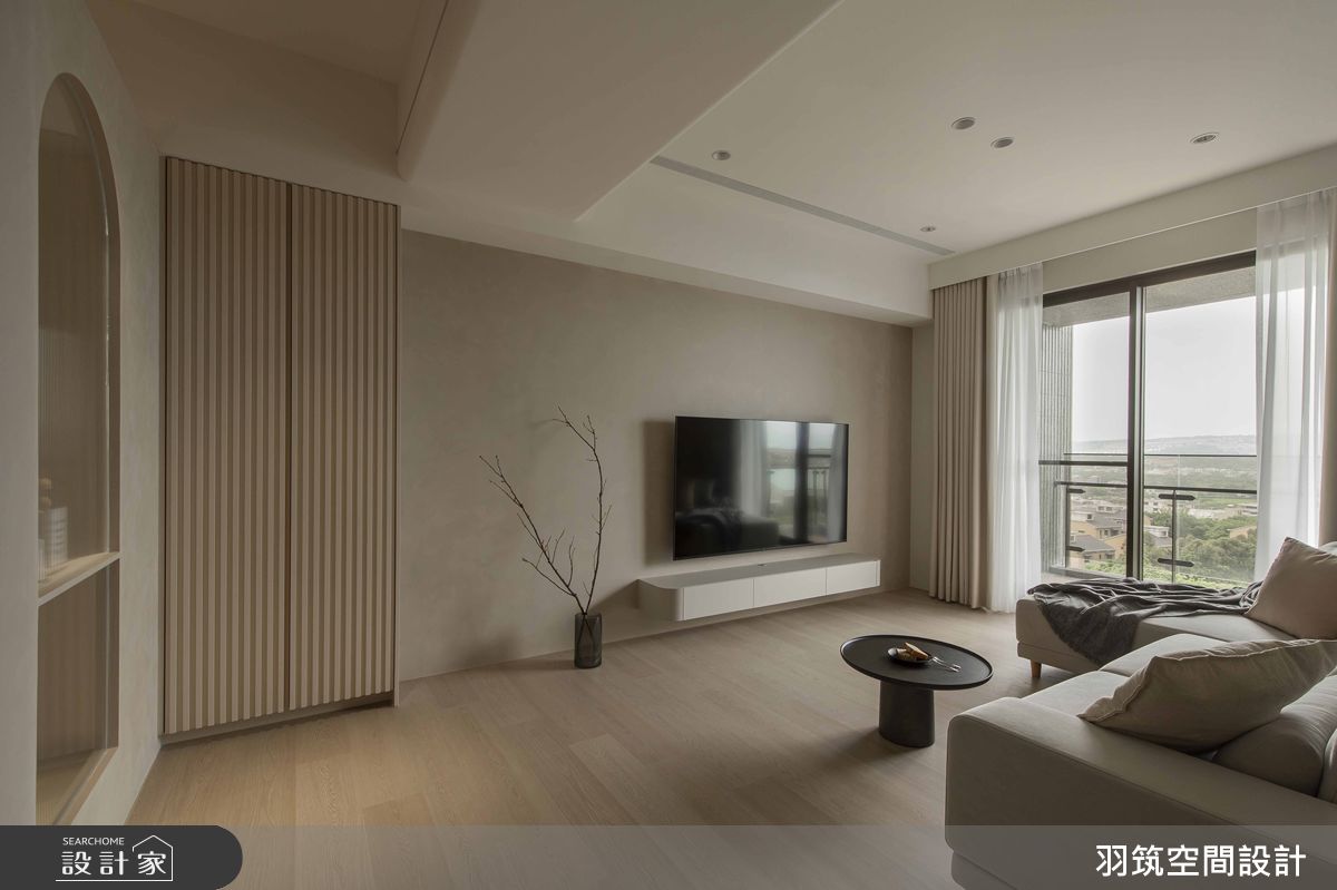 20坪新成屋(5年以下)＿奶油風客廳案例圖片＿羽筑空間設計＿羽筑_63竹風樹海-奶油之5