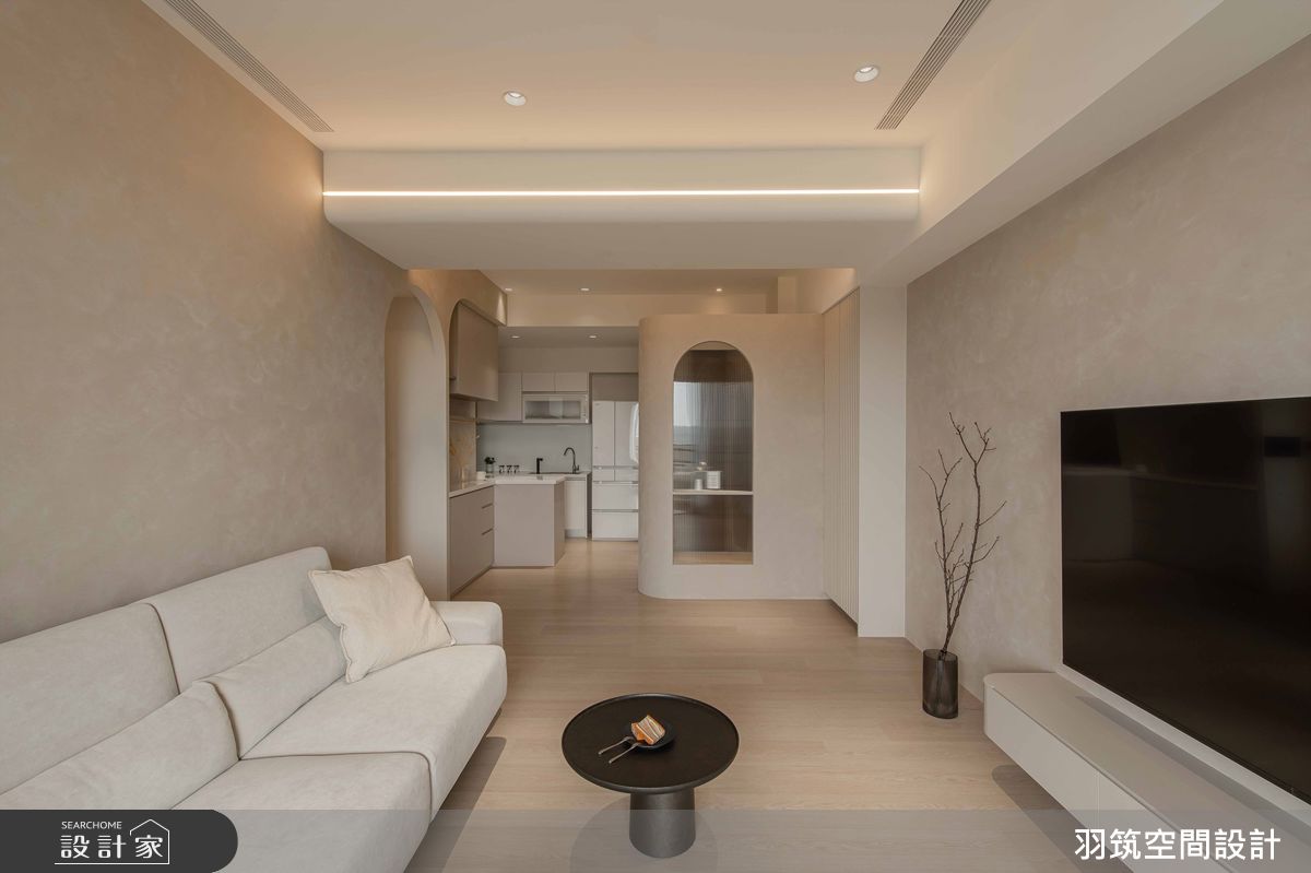 20坪新成屋(5年以下)＿奶油風客廳廚房案例圖片＿羽筑空間設計＿羽筑_63竹風樹海-奶油之7