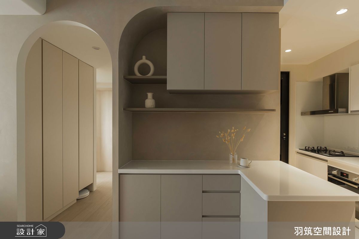 20坪新成屋(5年以下)＿奶油風廚房中島案例圖片＿羽筑空間設計＿羽筑_63竹風樹海-奶油之10