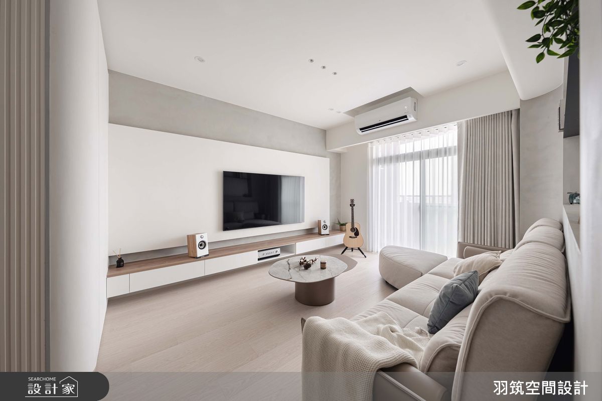 31坪老屋(16~30年)＿現代風客廳案例圖片＿羽筑空間設計＿羽筑_77大鵬新城-棉柔之1