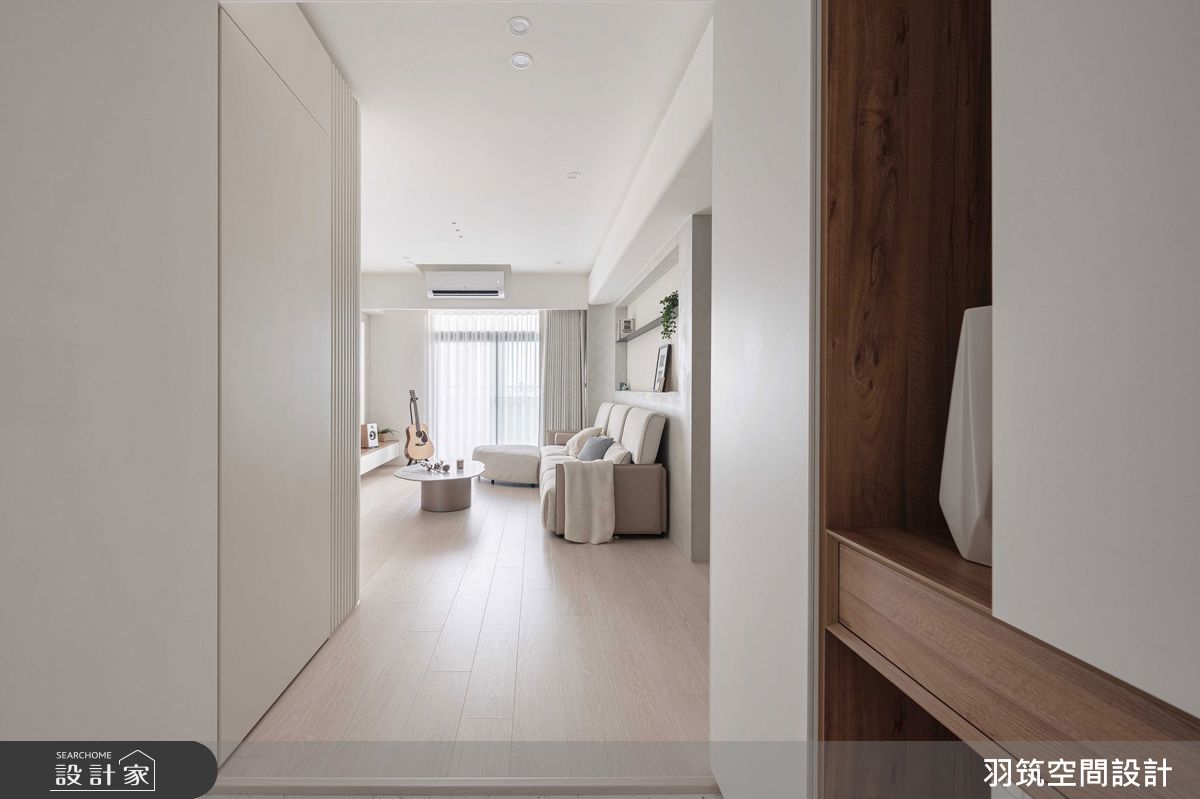 31坪老屋(16~30年)＿現代風玄關客廳案例圖片＿羽筑空間設計＿羽筑_77大鵬新城-棉柔之2