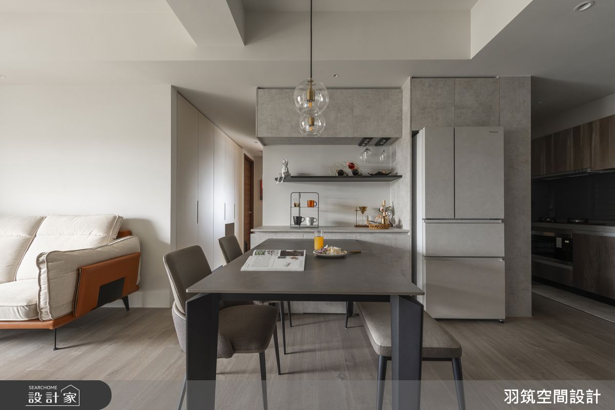 24坪新成屋(5年以下)＿現代風餐廳廚房案例圖片＿羽筑空間設計＿羽筑_90大景首席-冉冉澄境之5