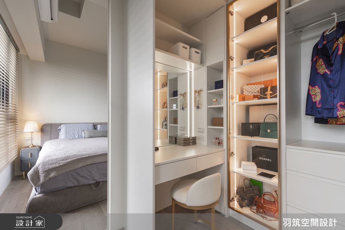 24坪新成屋(5年以下)＿現代風臥室更衣間案例圖片＿羽筑空間設計＿羽筑_90大景首席-冉冉澄境之18