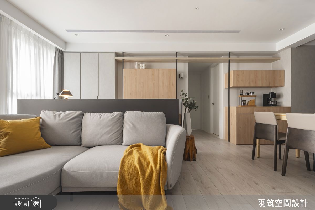 23坪預售屋＿現代風客廳餐廳案例圖片＿羽筑空間設計＿羽筑_91TECH PARK-拾光書頁之4