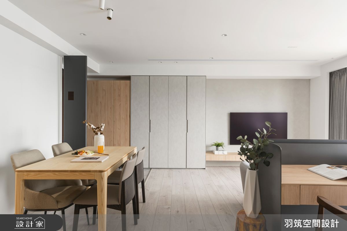 23坪預售屋＿現代風客廳餐廳案例圖片＿羽筑空間設計＿羽筑_91TECH PARK-拾光書頁之12