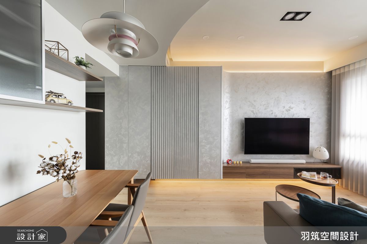 17坪新成屋(5年以下)＿現代風客廳餐廳案例圖片＿羽筑空間設計＿羽筑_96伏光輕寓之1