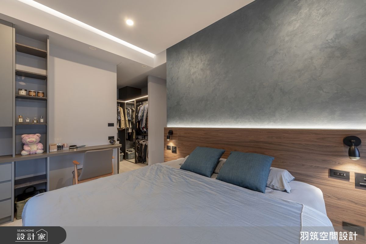 17坪新成屋(5年以下)＿現代風臥室更衣間案例圖片＿羽筑空間設計＿羽筑_96伏光輕寓之16