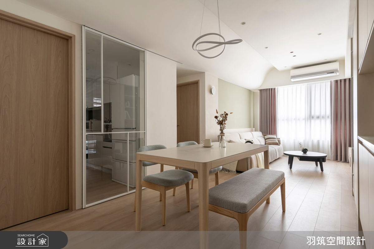 22坪新成屋(5年以下)＿現代風客廳餐廳廚房案例圖片＿羽筑空間設計＿羽筑_103 上禾旺 - 暖煦若芽之2