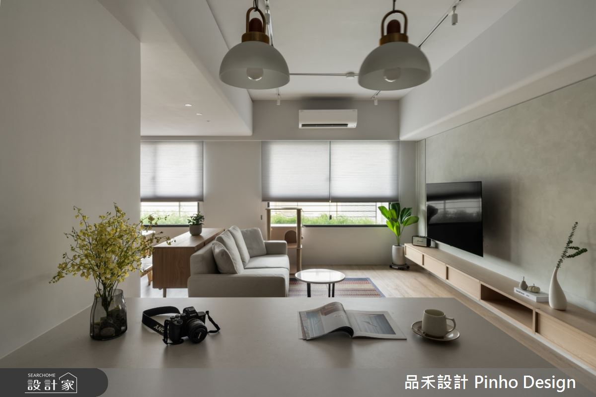 38坪新成屋(5年以下)＿侘寂風客廳中島案例圖片＿品禾設計＿品禾設計36_38坪侘寂風之1