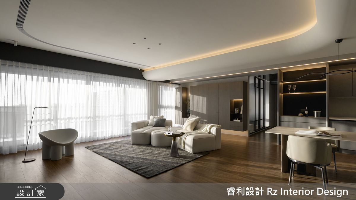 39坪新成屋(5年以下)＿現代風客廳餐廳案例圖片＿睿利設計＿睿利_35.暖陽的佇留之8