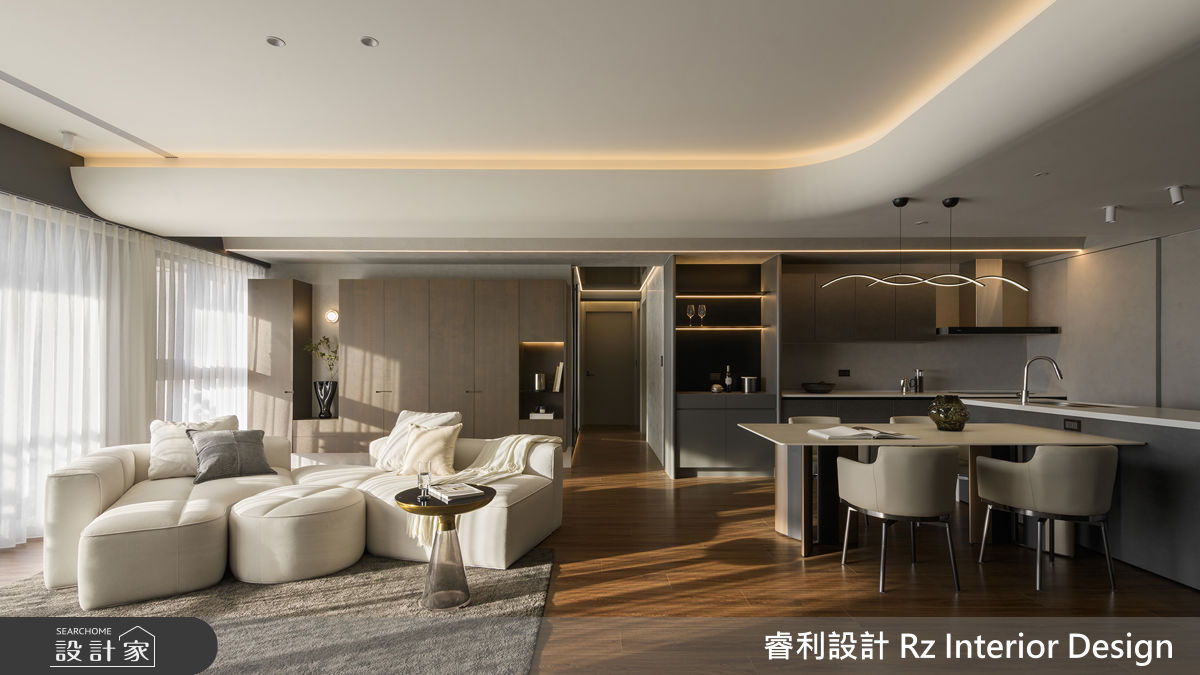 39坪新成屋(5年以下)＿現代風客廳餐廳廚房中島案例圖片＿睿利設計＿睿利_35.暖陽的佇留之9