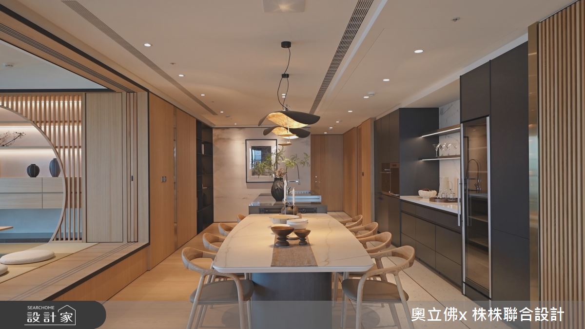 183坪毛胚屋＿日式風餐廳廚房和室中島案例圖片＿奧立佛x 株株聯合設計＿奧立佛x 株株_遠雄THE ONE｜實品屋之12