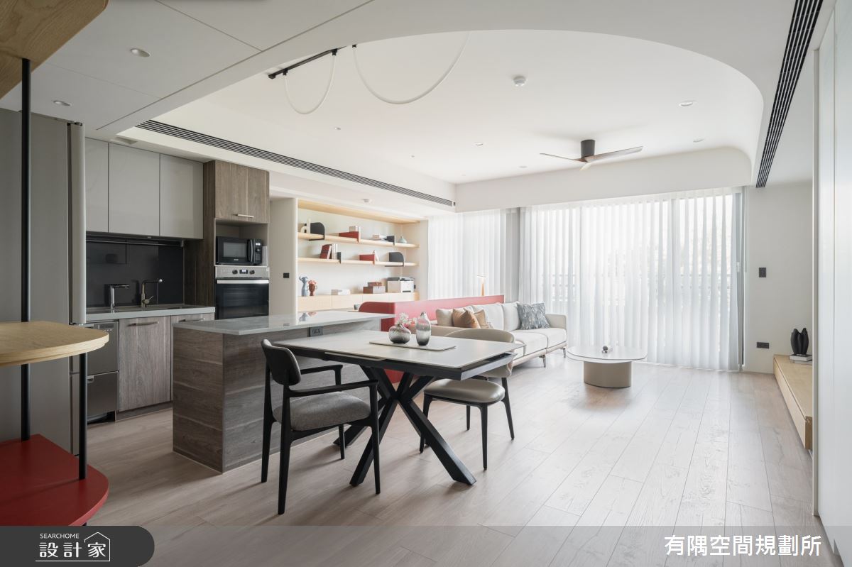 47坪預售屋＿混搭風客廳餐廳廚房中島書房案例圖片＿有隅空間規劃所＿有隅_54.Plus之9