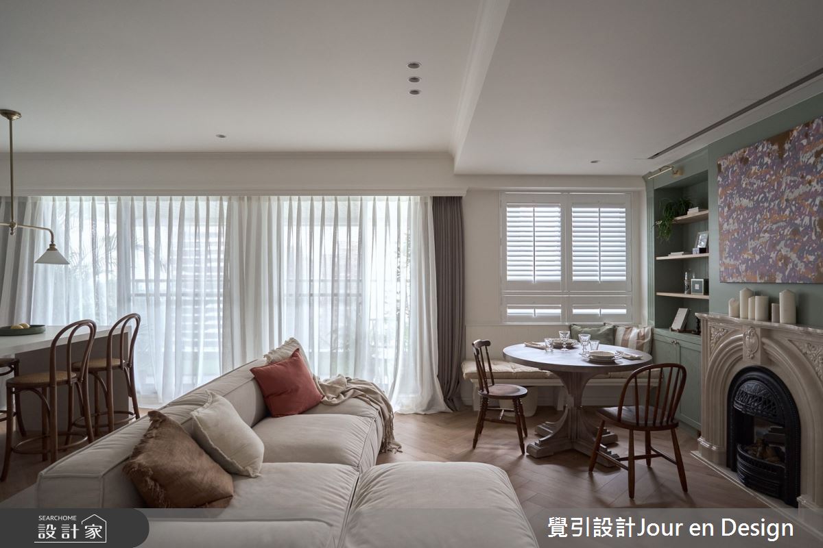 30坪新成屋(5年以下)＿英式風客廳餐廳中島案例圖片＿覺引設計Jour en Design＿覺引_英式茶韻之18