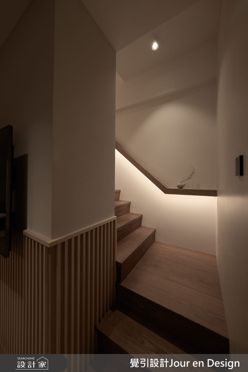 70坪新成屋(5年以下)＿日式風樓梯案例圖片＿覺引設計Jour en Design＿覺引_桃園_月光樺樺之16