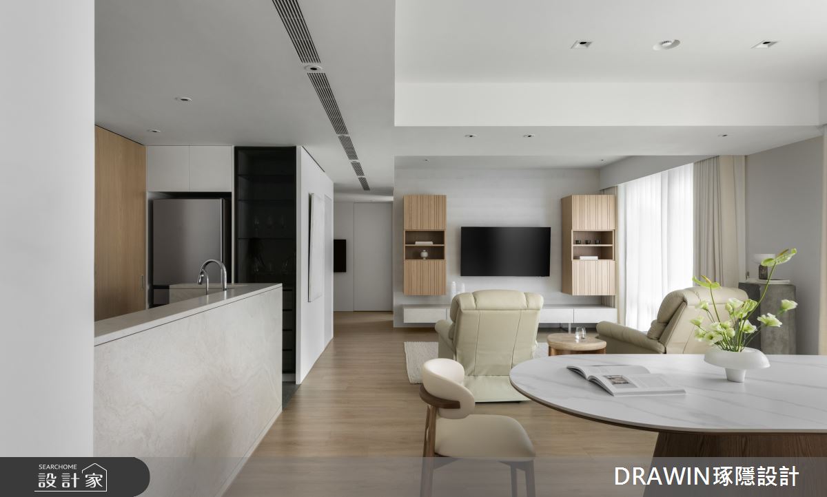 42坪新成屋(5年以下)＿現代風客廳餐廳中島案例圖片＿琢隱設計DRAWIN DESIGN STUDIO＿琢隱_京王之7
