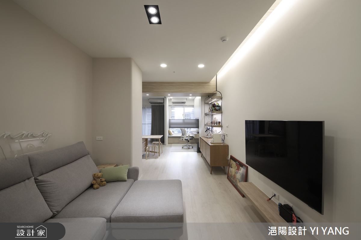 新成屋(5年以下)＿北歐奶白風客廳餐廳書房案例圖片＿浥陽設計 YI YANG＿浥陽_新北新板巨星Super Star｜北歐奶白風之8