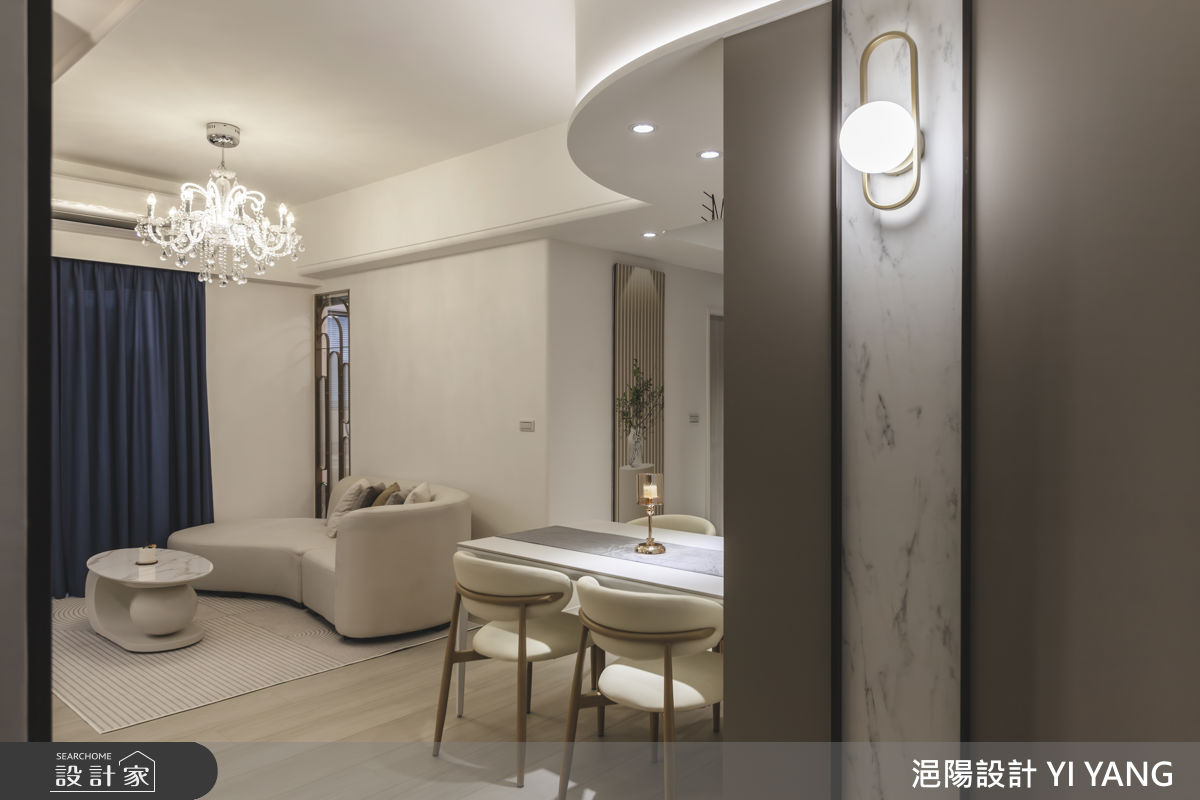 35坪老屋(16~30年)＿輕奢風玄關客廳餐廳案例圖片＿浥陽設計 YI YANG＿浥陽_新北捷運新公館｜輕奢風之1
