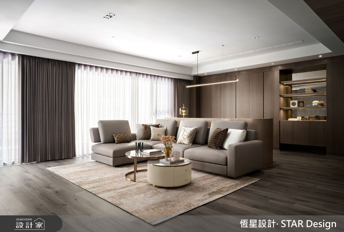 64坪毛胚屋＿優雅輕奢風客廳案例圖片＿恆星室內裝修設計有限公司＿恆星_香頌美墅之4
