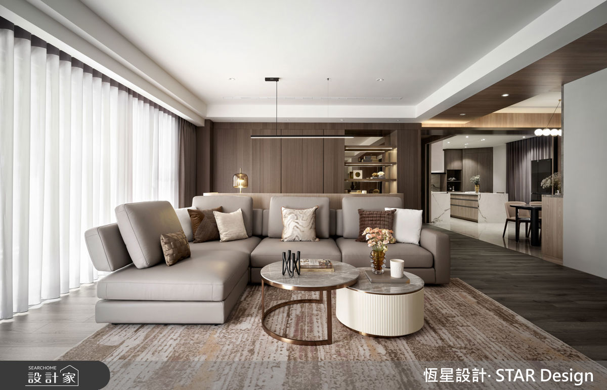 64坪毛胚屋＿優雅輕奢風客廳案例圖片＿恆星室內裝修設計有限公司＿恆星_香頌美墅之5
