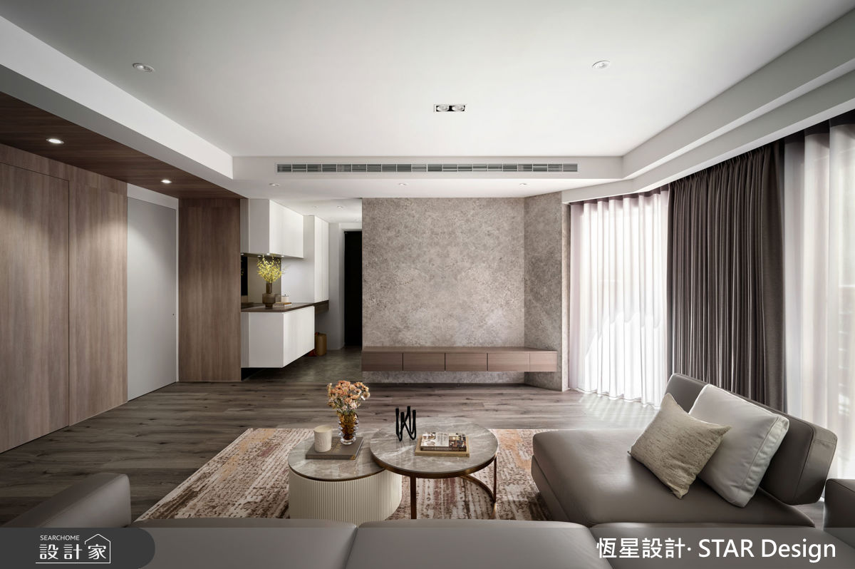 64坪毛胚屋＿優雅輕奢風客廳案例圖片＿恆星室內裝修設計有限公司＿恆星_香頌美墅之3