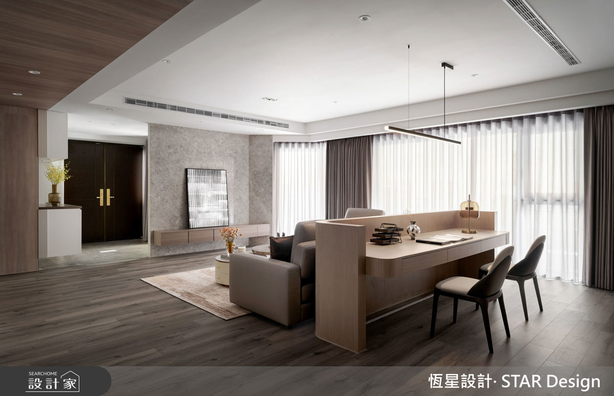 64坪毛胚屋＿優雅輕奢風客廳書房案例圖片＿恆星室內裝修設計有限公司＿恆星_香頌美墅之8