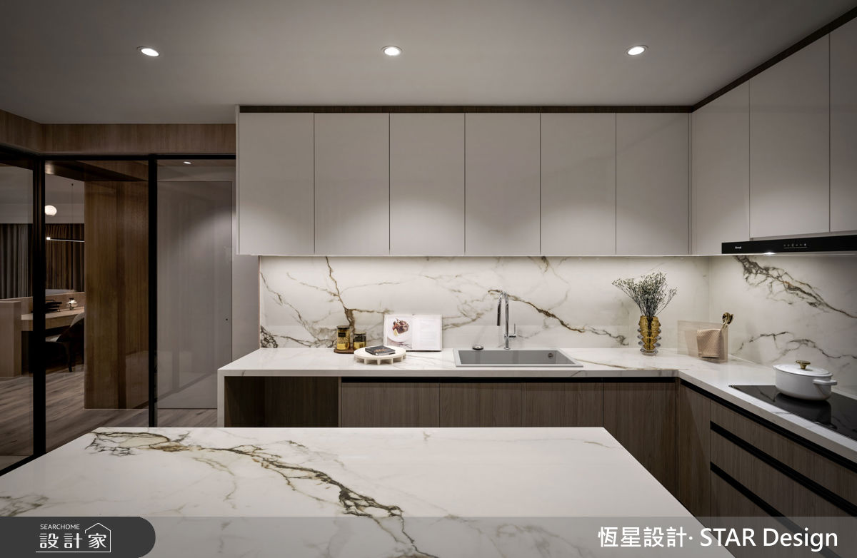 64坪毛胚屋＿優雅輕奢風廚房中島案例圖片＿恆星室內裝修設計有限公司＿恆星_香頌美墅之17