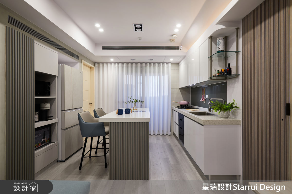 19坪新成屋(5年以下)＿現代奶油風廚房吧檯中島案例圖片＿星瑞室內設計＿星瑞_05之6