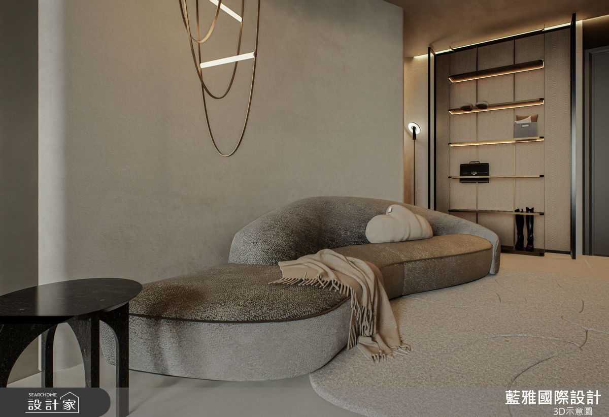 預售屋＿侘寂風客廳案例圖片＿藍雅國際設計＿藍雅_上曜國王湖B6之17