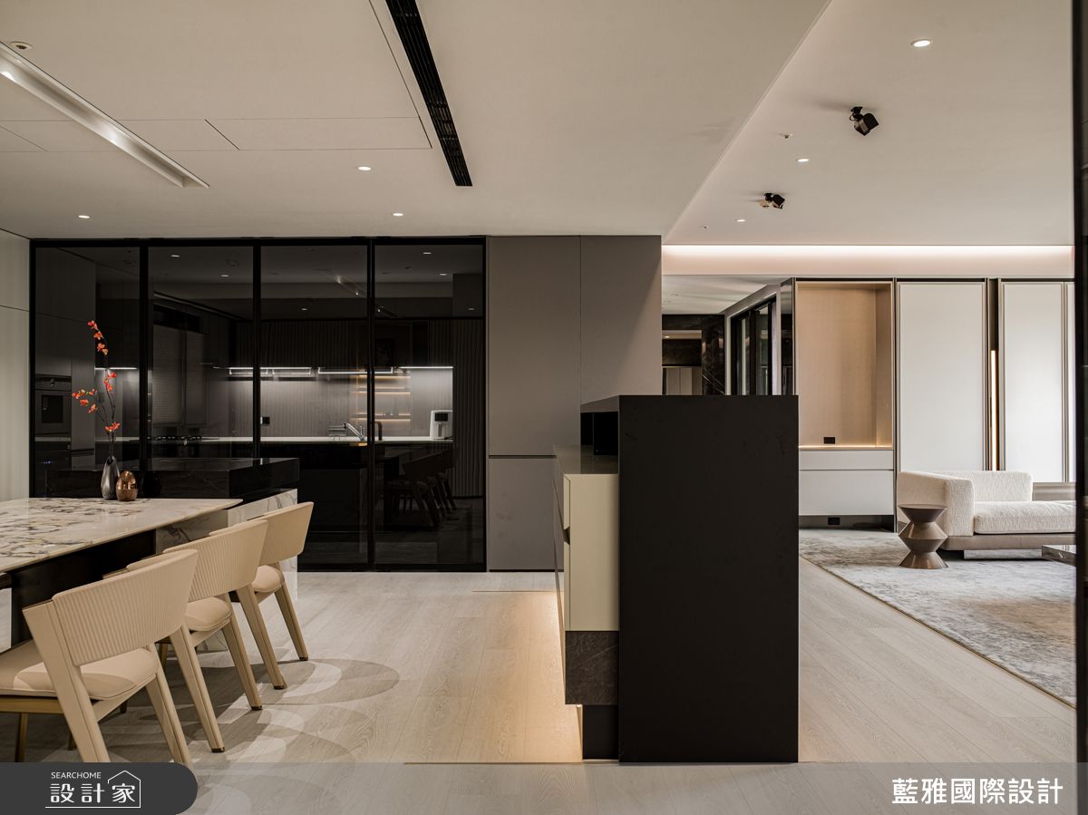 毛胚屋＿現代飯店風餐廳廚房案例圖片＿藍雅國際設計＿藍雅_光域藏境・謙雅大宅 Luminous Grace之33