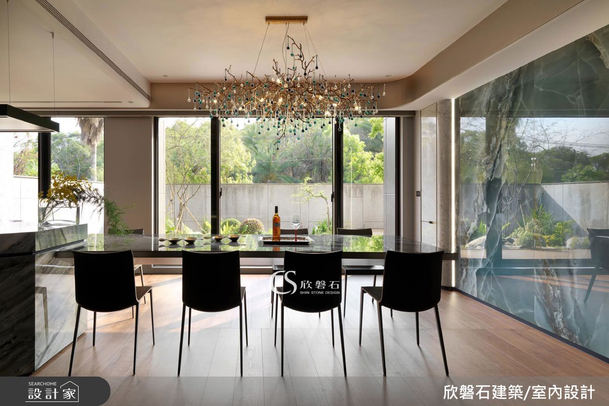 172坪新成屋(5年以下)＿現代風餐廳廚房中島案例圖片＿欣磐石建築.空間規劃事務所＿欣磐石_77逸瓏山之37