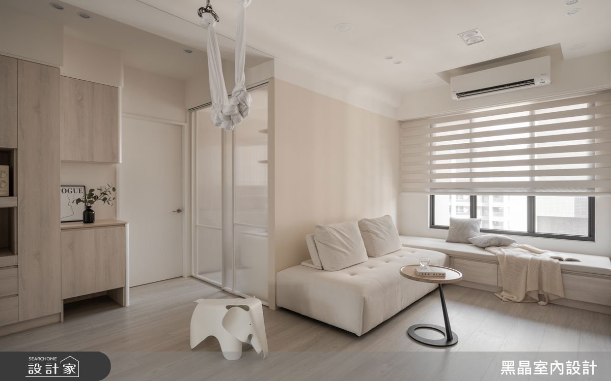 20坪中古屋(5~15年)＿奶油北歐風客廳臥榻家庭健身房案例圖片＿黑晶室內設計＿黑晶_76之2