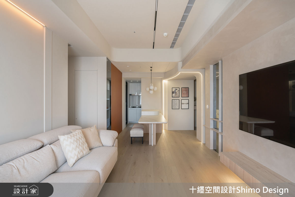 25坪新成屋(5年以下)＿現代風客廳餐廳廚房案例圖片＿十纆室內裝修設計有限公司＿十纆_微醺光感之4