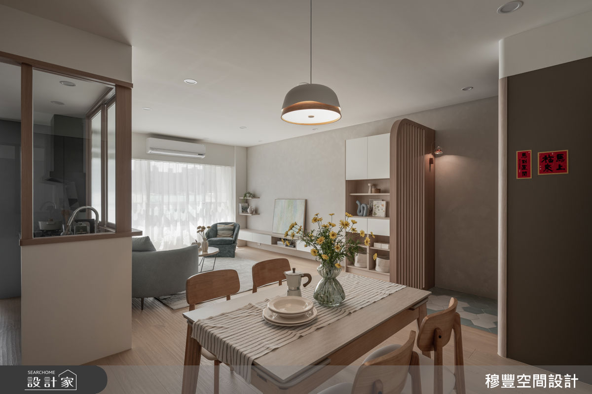 28坪中古屋(5~15年)＿日式無印風玄關客廳餐廳廚房案例圖片＿穆豐空間設計有限公司＿穆豐_霽青沐日之17
