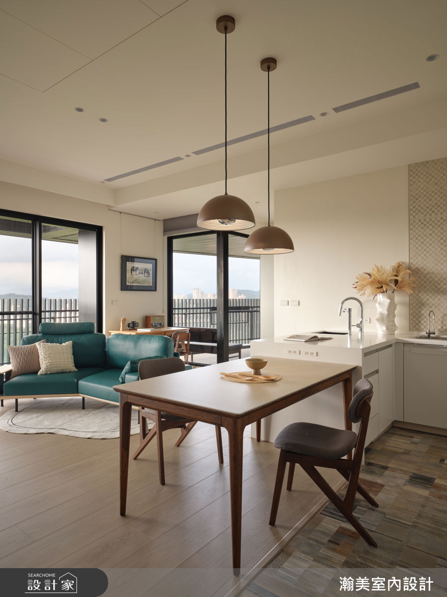 35坪新成屋(5年以下)＿混搭風客廳餐廳中島案例圖片＿瀚美室內設計＿瀚美_住進風景裡之4