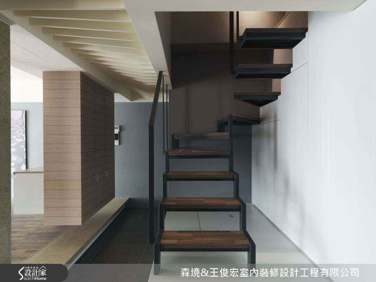 60坪新成屋(5年以下)＿現代風樓梯案例圖片＿森境設計＿王俊宏_16之1
