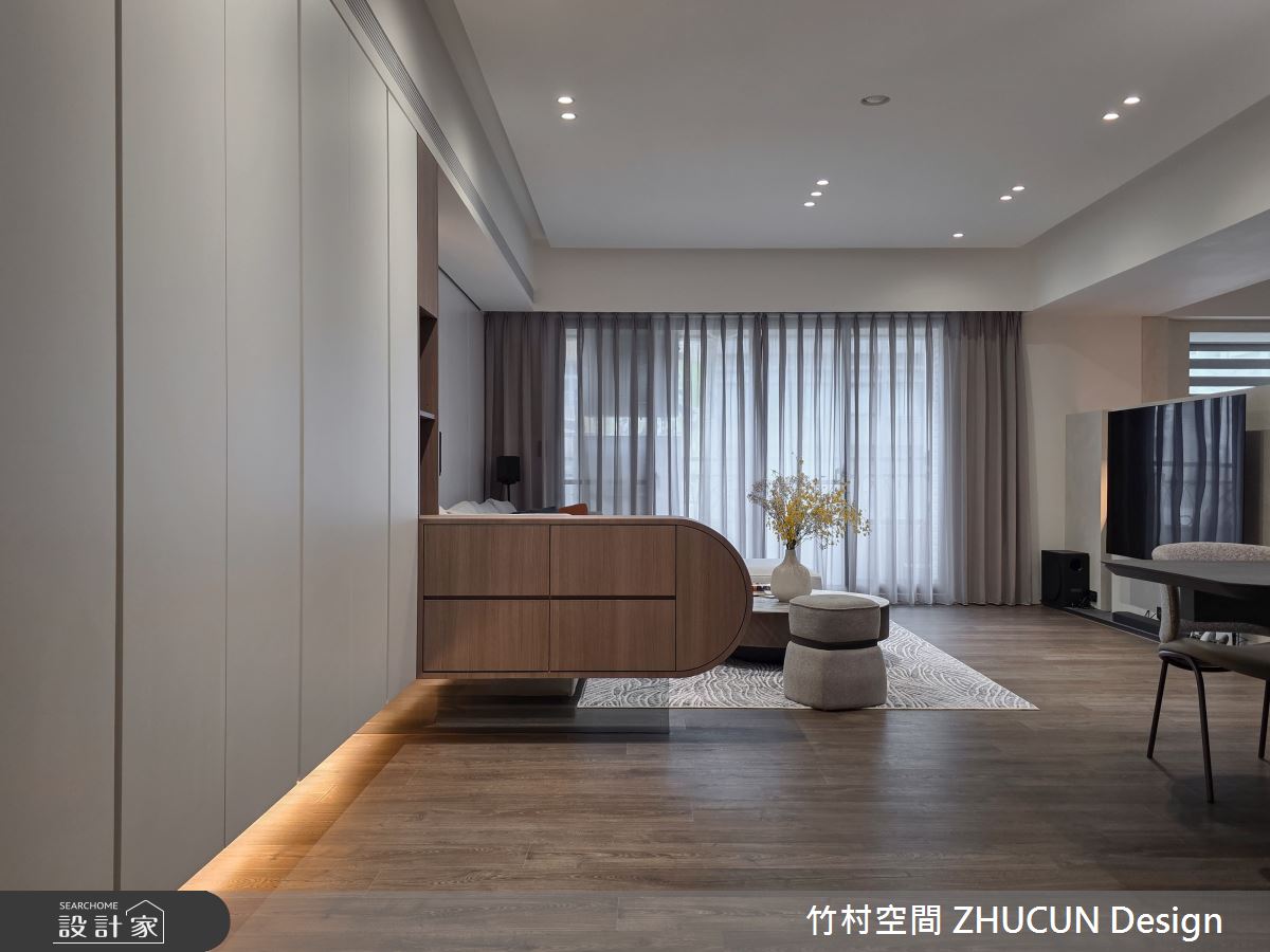 40坪中古屋(5~15年)＿現代風客廳案例圖片＿竹村空間 ZHUCUN Design＿竹村_40 境謐 Serene Realm 40坪現代風之1