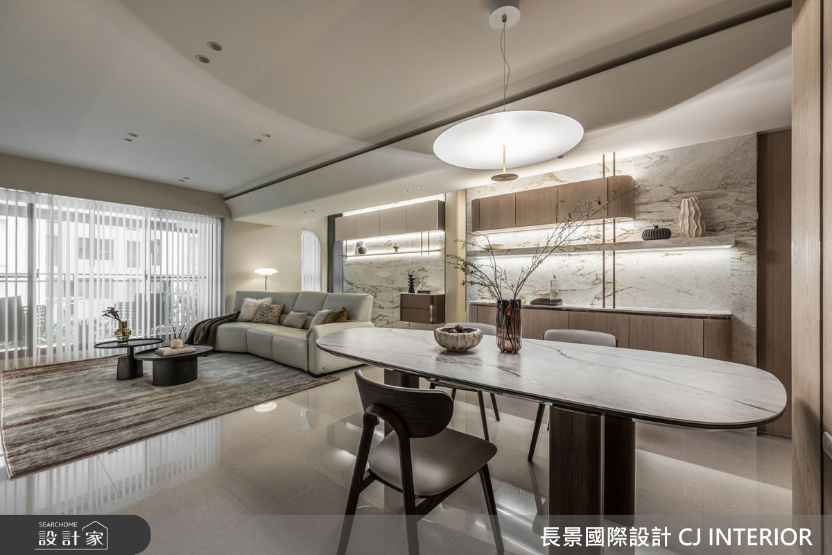 40坪新成屋(5年以下)＿現代輕美式風客廳餐廳案例圖片＿長景設計＿長景_42皇苑御之苑_低調奢華飯店宅之2