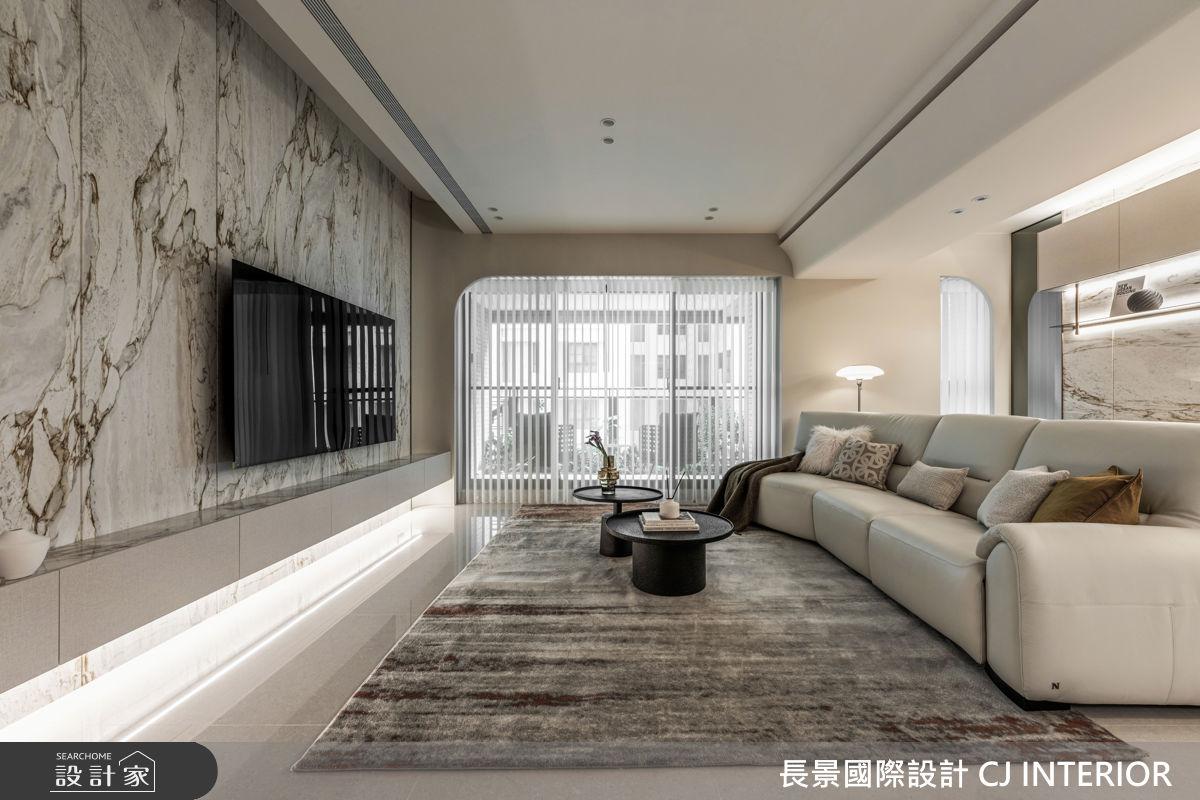 40坪新成屋(5年以下)＿現代輕美式風客廳案例圖片＿長景設計＿長景_42皇苑御之苑_低調奢華飯店宅之3