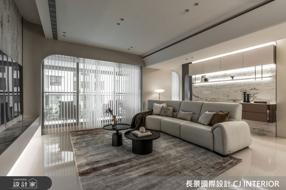 40坪新成屋(5年以下)＿現代輕美式風客廳案例圖片＿長景設計＿長景_42皇苑御之苑_低調奢華飯店宅之4