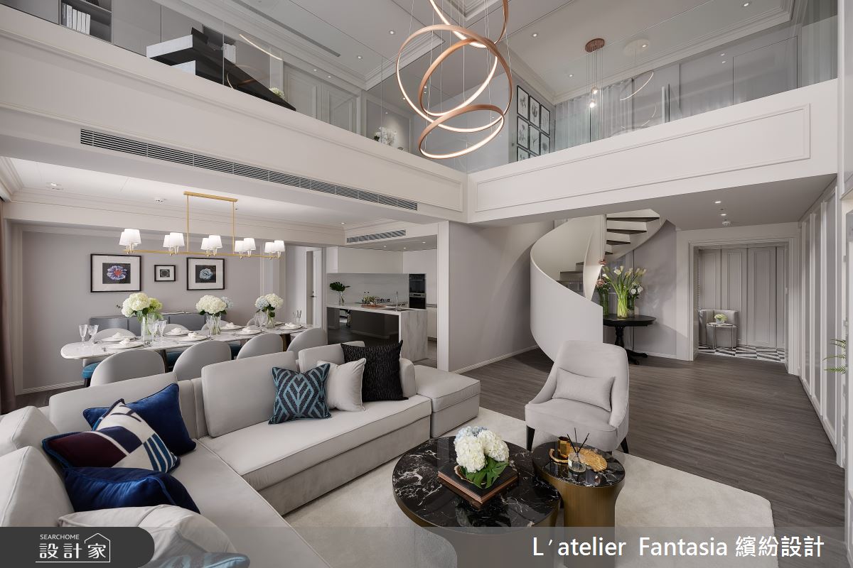 60坪新成屋(5年以下)＿新古典客廳餐廳樓梯案例圖片＿L′atelier Fantasia 繽紛設計＿繽紛_32之3