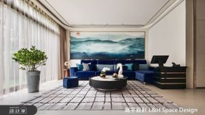 獨棟別墅融入屋主最愛的藍色和8字型元素，引景入室實現離塵不離城的夢想居宅_視覺圖