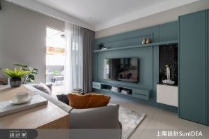 18坪現代風木質調藍色小宅調整格局後，屋主發揮多元興趣、讓居住空間理想舒適_視覺圖