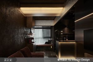 開箱 10.7 坪單身男子的品味宅！水泥與石材建構粗獷工業風，鍍鈦與霓虹刻畫男人私下的浪漫溫柔_視覺圖