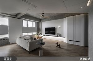 斜角設計讓小宅輕鬆擁抱三房兩廳！弧形設計x斜率延伸，替 18 坪小宅撰寫專屬的生活程式碼_視覺圖