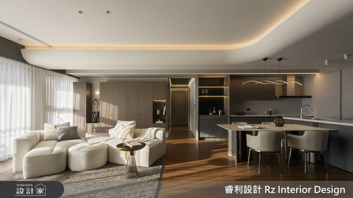 光影藝術撫平生活的躁進！39 坪現代宅以設計家具奠定風格識別，沿著餐飲軸線尋回生活的詩意_視覺圖