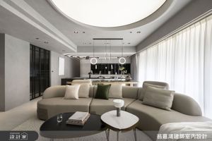 簡練不凡的生活品味！理性灰調交融弧形之美，為現代宅抒寫精緻與自然！_視覺圖