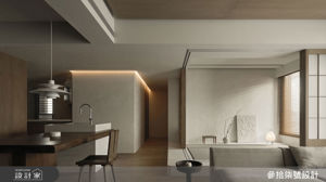 日子很長，值得一室幸福恬淡！40 坪侘寂風居所用和室拉門導引生活的光影，水泥塗料與木質盛裝歲月累積_視覺圖